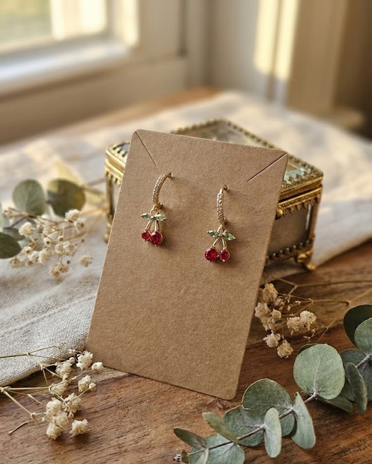 Sets of Cherry Drop Huggie Earrings